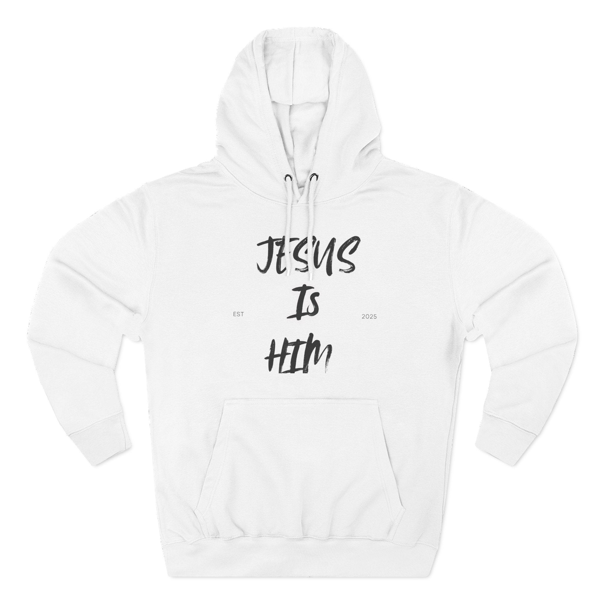 "Jesus Is Him" White Fleece Hoodie