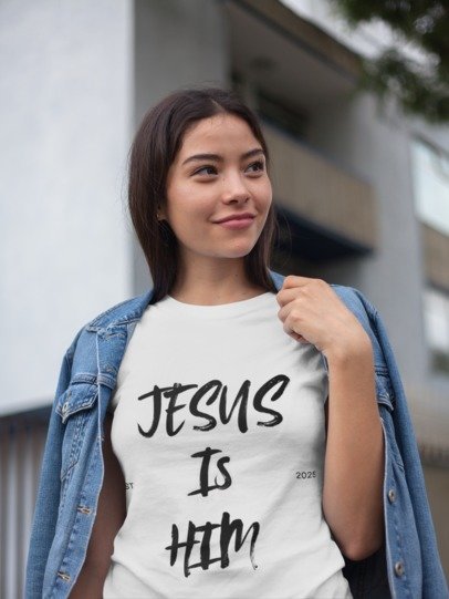"Jesus Is Him" Short Sleeve White T-shirt