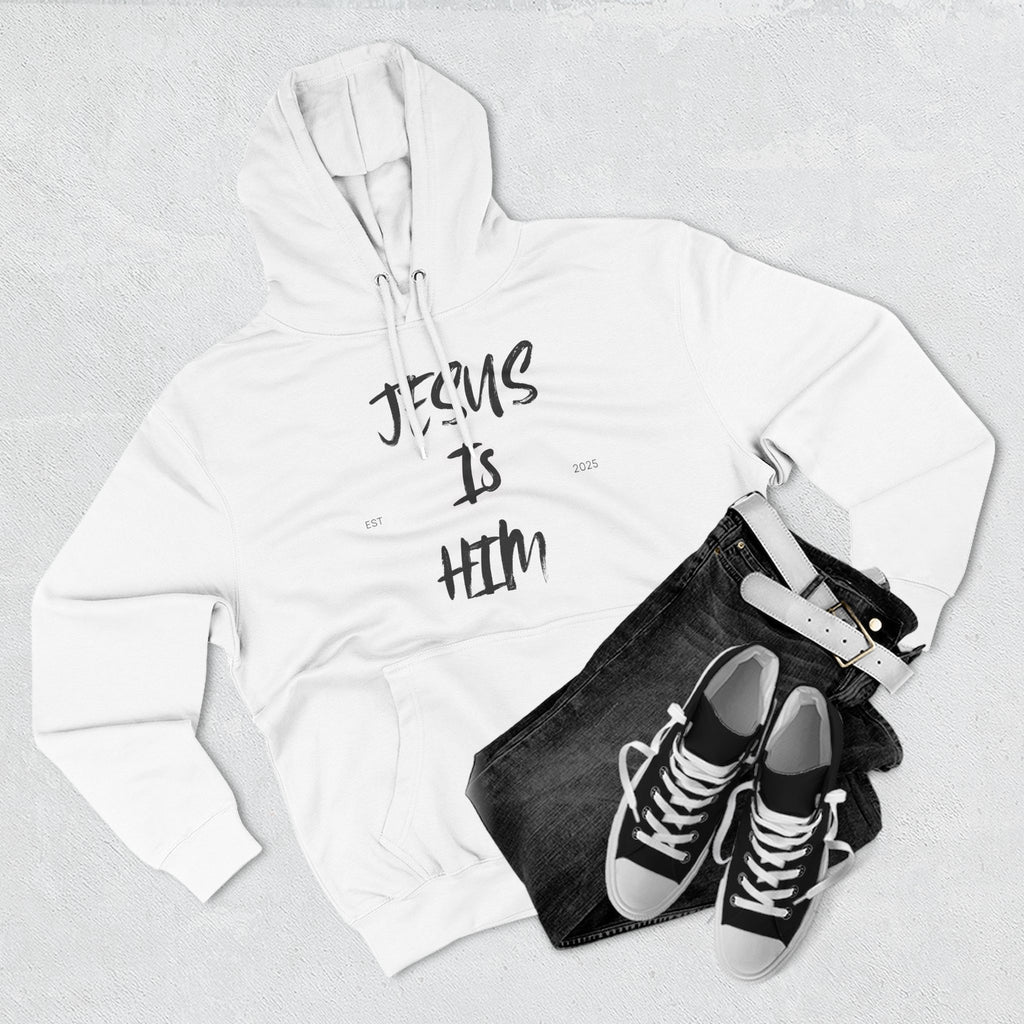 "Jesus Is Him" White Fleece Hoodie
